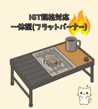 一体型フラットバーナーのイラスト